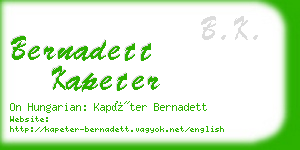 bernadett kapeter business card